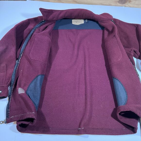 Vintage Woolrich Burgundy Full Zip Fleece Jacket Made in USA Men's Large - Picture 6 of 13